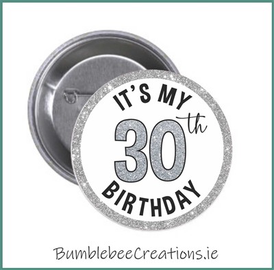 Foil Silver Birthday Badge